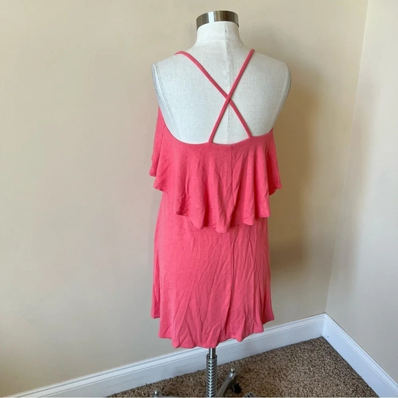 Free People beach tiered layered ruffle crisscrossed back dress 5910 - Picture 6 of 8